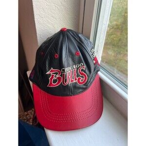 Vintage 1996 Chicago Bulls NBA Basketball Leather Snapback Cap by Jeff Hamilton